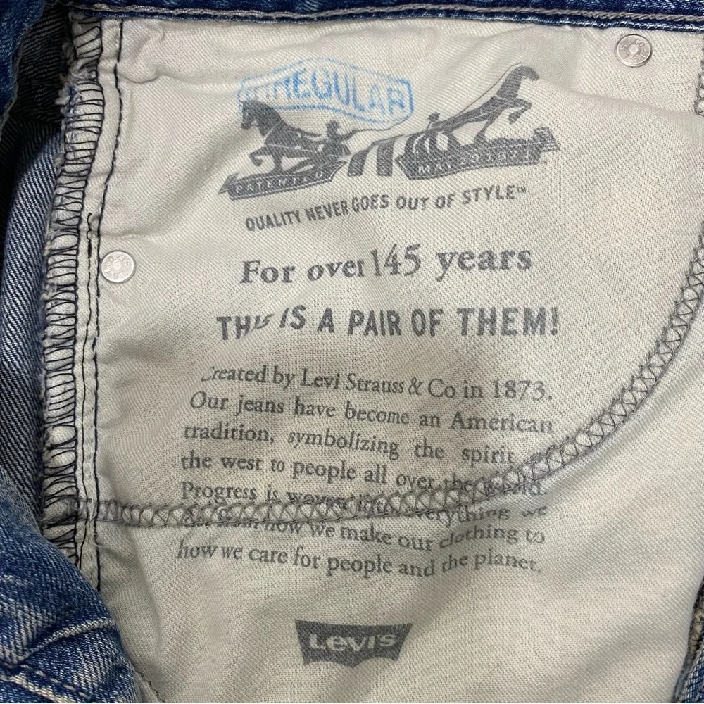 Levis‎ 505 Jeans Mens Blue 38x34 Straight Leg Regular Fit Classic Medium Wash